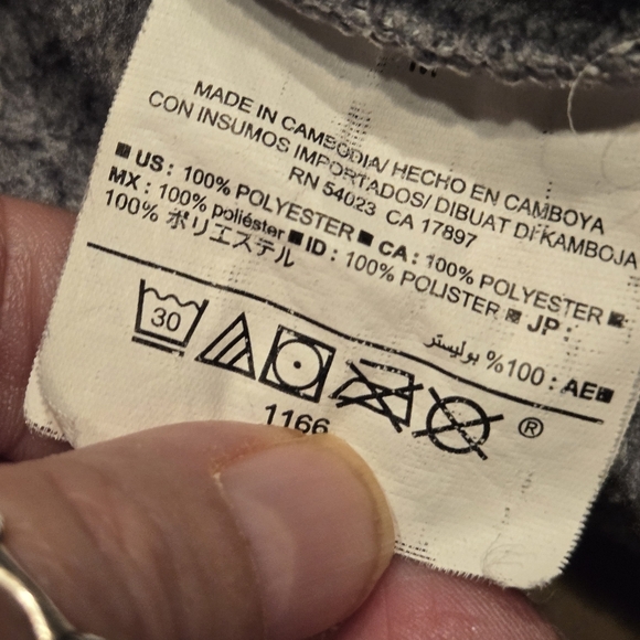 Old Navy Active hooded sweatshirt gray black misses size medium EUC - Picture 9 of 9